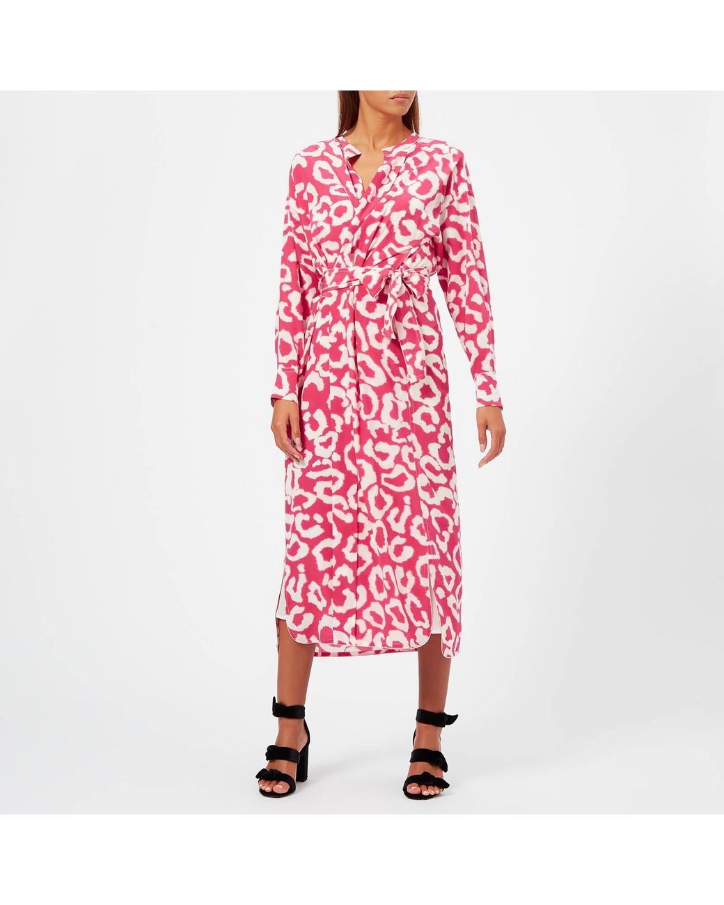 Isabel Marant Calypso Wrap Midi Dress in Pink Lyst Canada