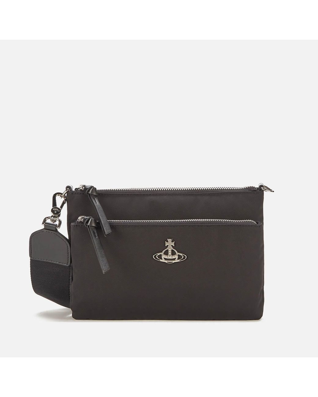 Vivienne Westwood Penny Double Pouch Cross Body Bag in Black