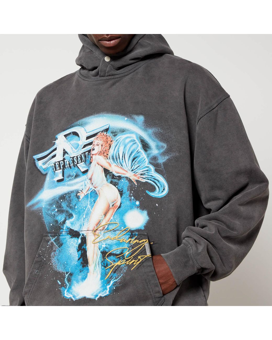 Represent Enduring Spirit Cotton jersey Hoodie in Black for Men Lyst