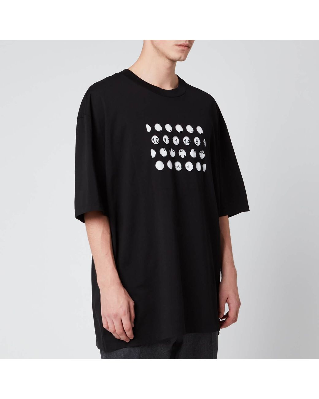 Margiela Oversized Punched Holes T-shirt in Black for Men | Lyst