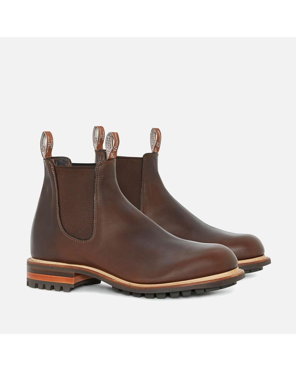 R.M.Williams Gardener Leather Commando Sole Chelsea Boots in Brown for Men  | Lyst