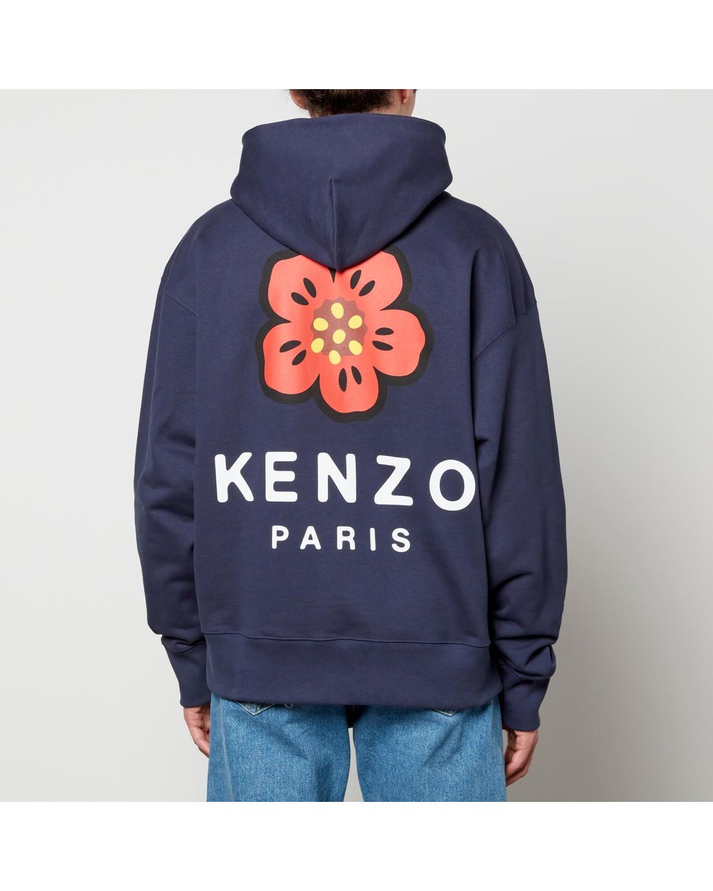 KENZO Boke Flower Printed Cotton-blend Oversized Hoodie in Blue