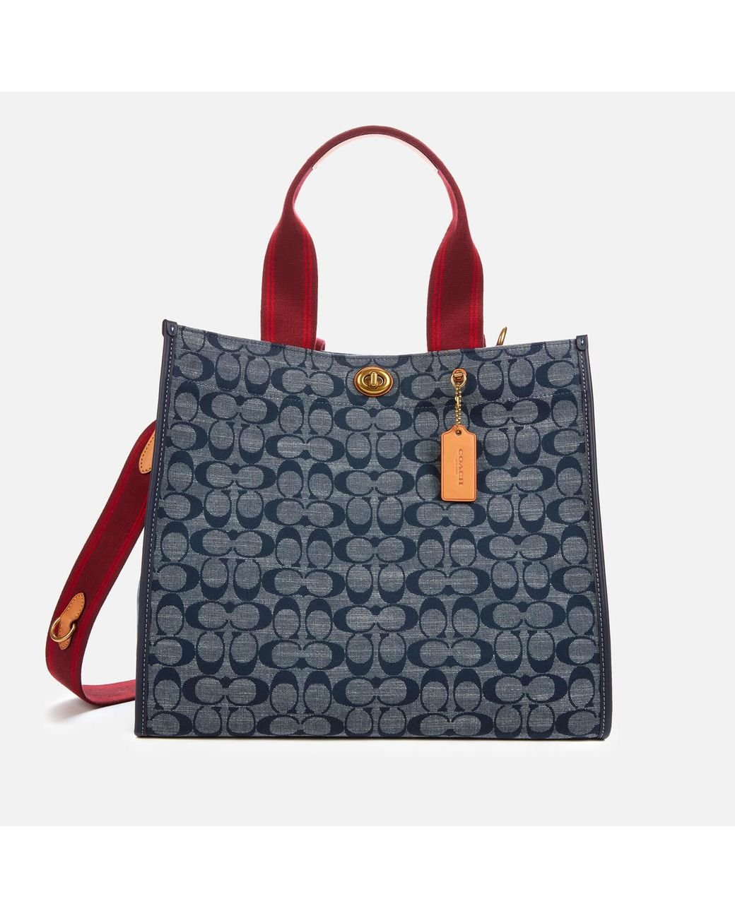 COACH Signature Chambray Canvas Tote Bag 34 in Blue Lyst
