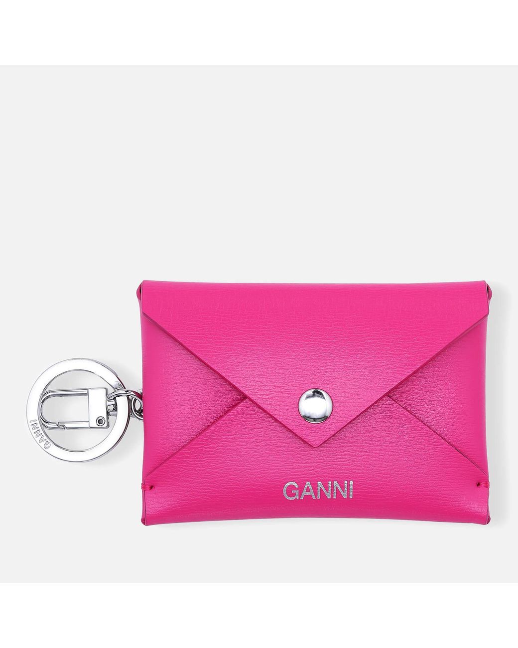 Ganni Leather Key Chain/envelope Cardholder in Pink | Lyst