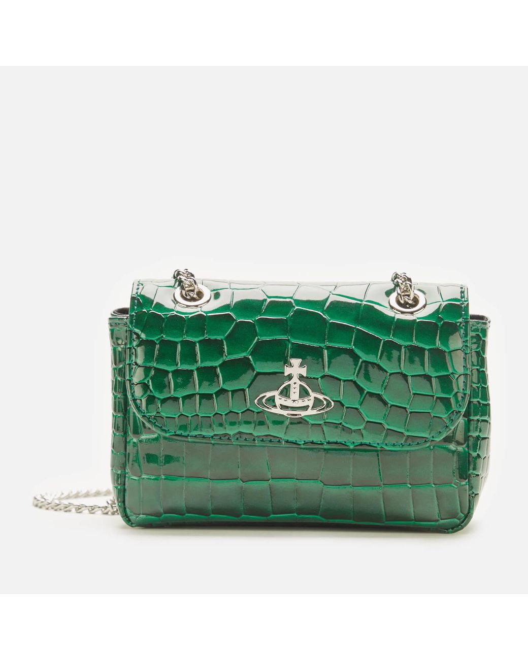 Vivienne Westwood Johanna Small Purse With Chain Croc in Vivienne Westwood Johanna Small Purse With Chain Croc in