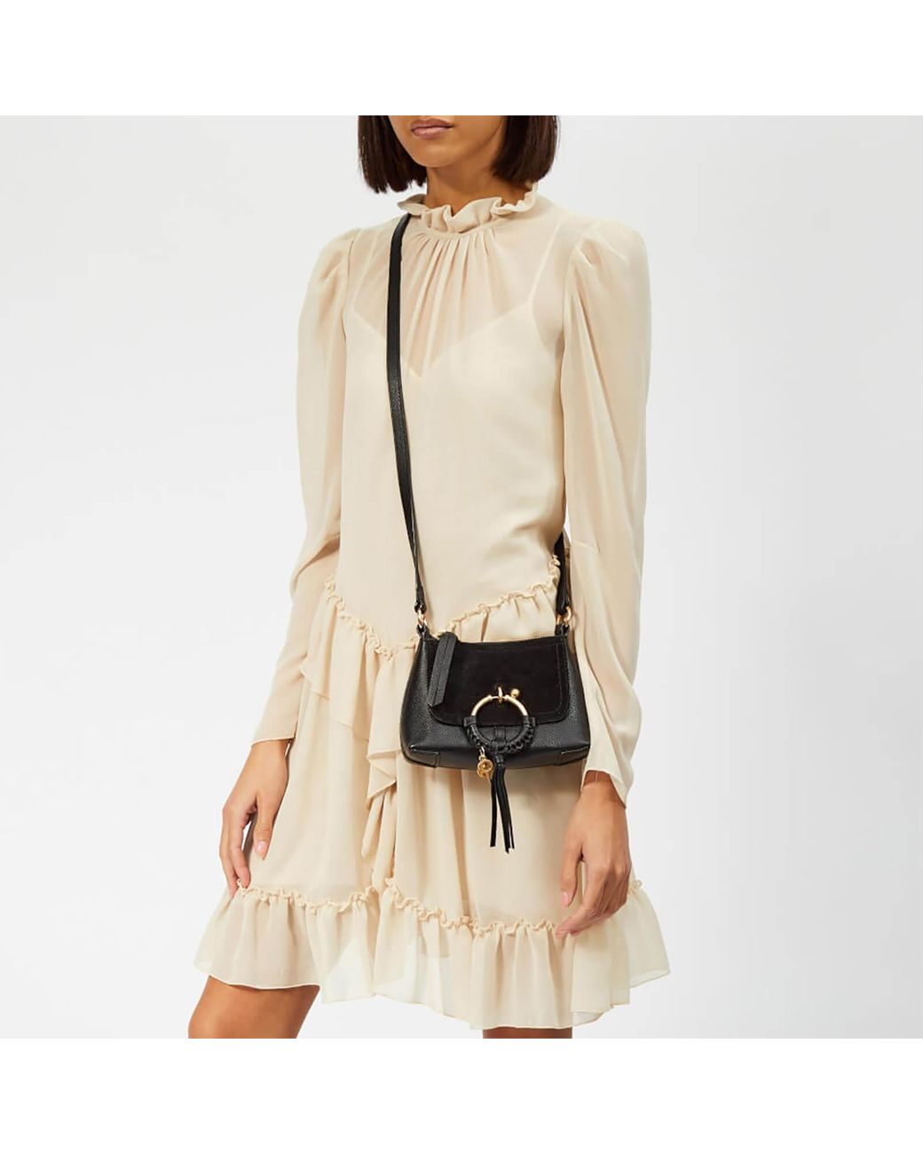 See By Chlo Joan Mini Hobo Leather Suede in Black Lyst