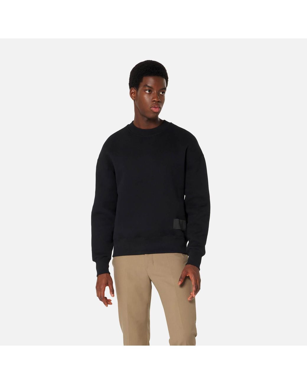 Ami Paris Satin Label Sweatshirt in Black for Men | Lyst UK