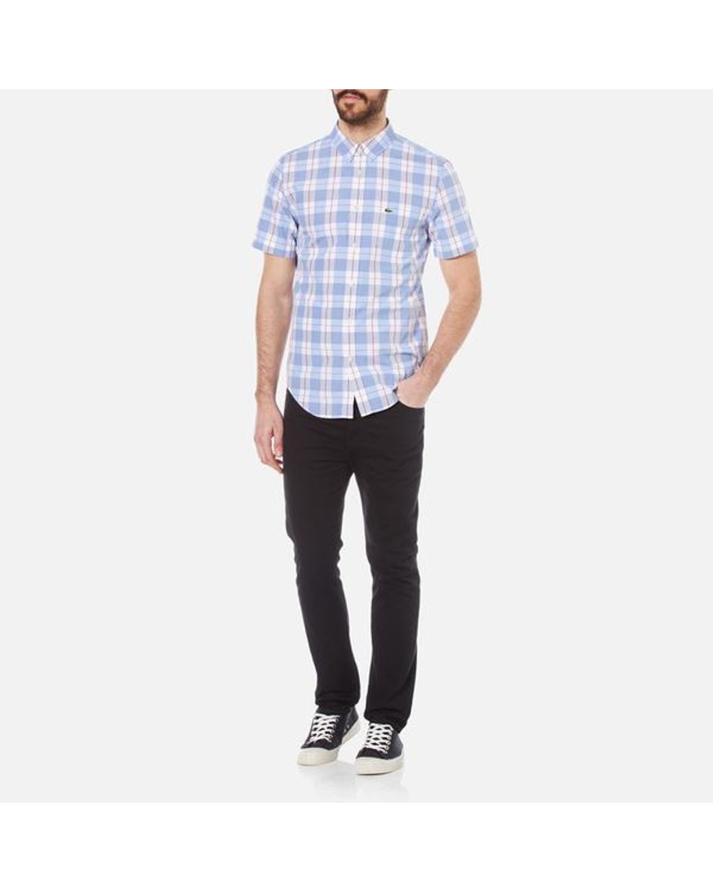 Lacoste Cotton Men's Short Sleeve Check 