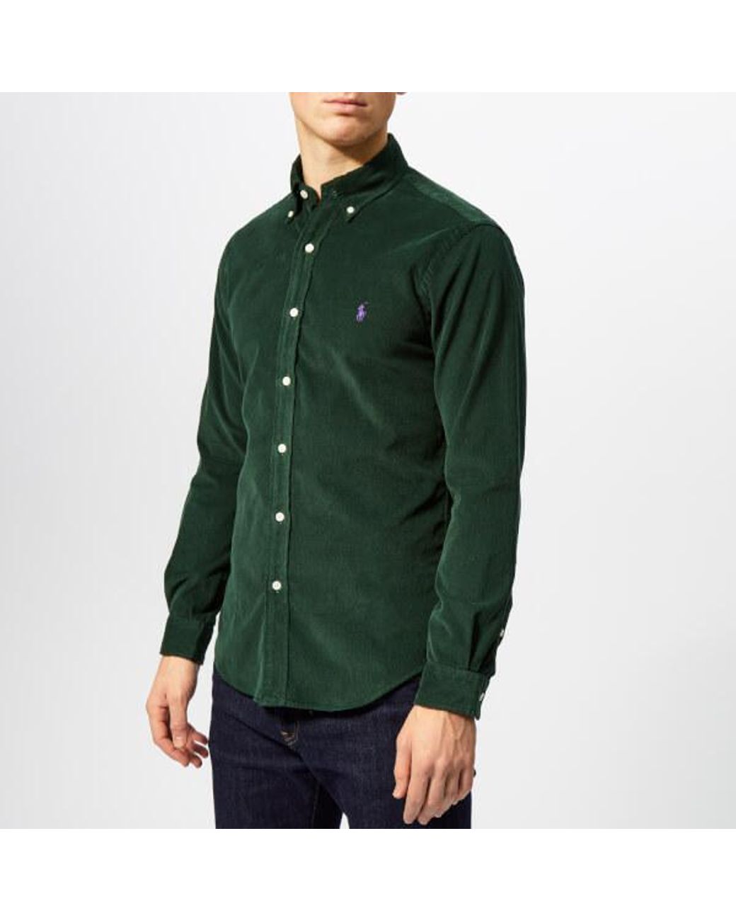 Polo Ralph Lauren Men's Slim Fit Cord Shirt in Green for Men | Lyst Canada