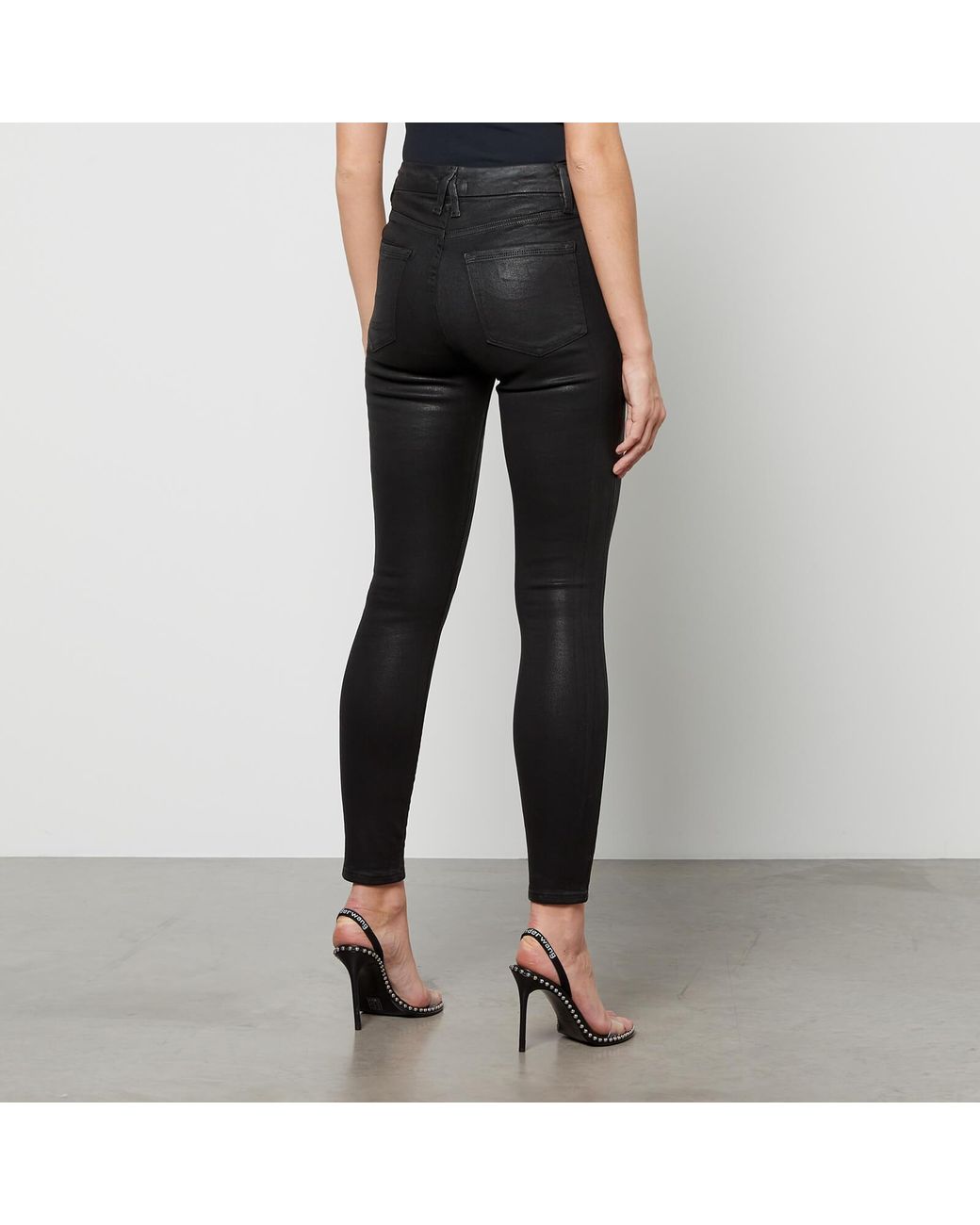 GOOD AMERICAN Good Legs Coated Denim Jeans in Black | Lyst