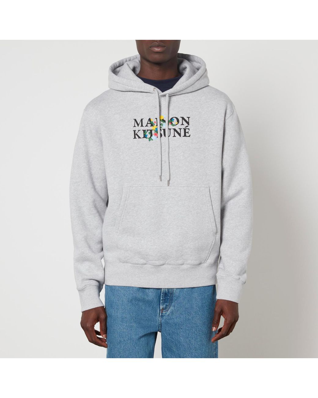 Maison Kitsuné Maison Kitsune Flowers Comfort Hoodie in Gray for