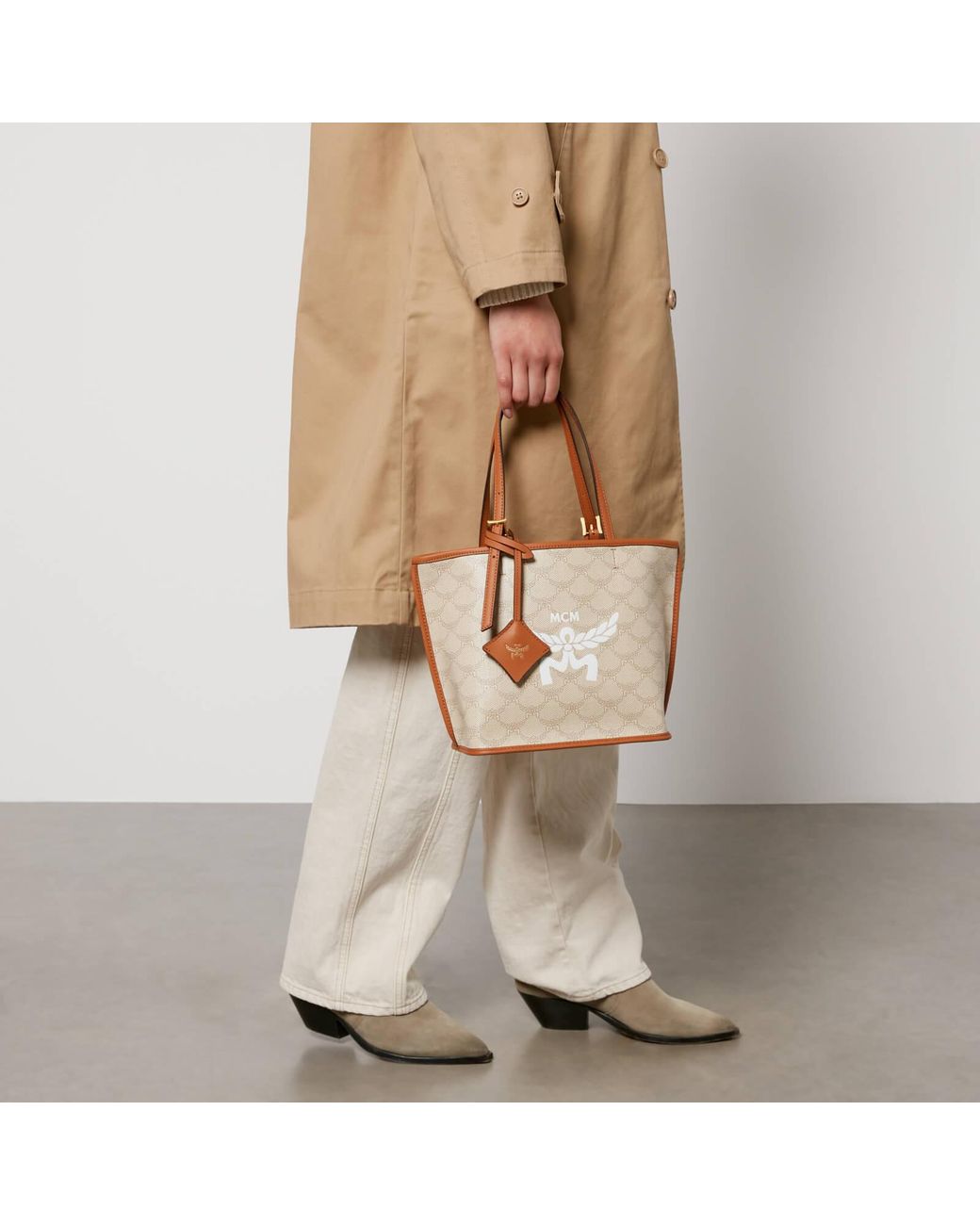 Mcm canvas hotsell tote