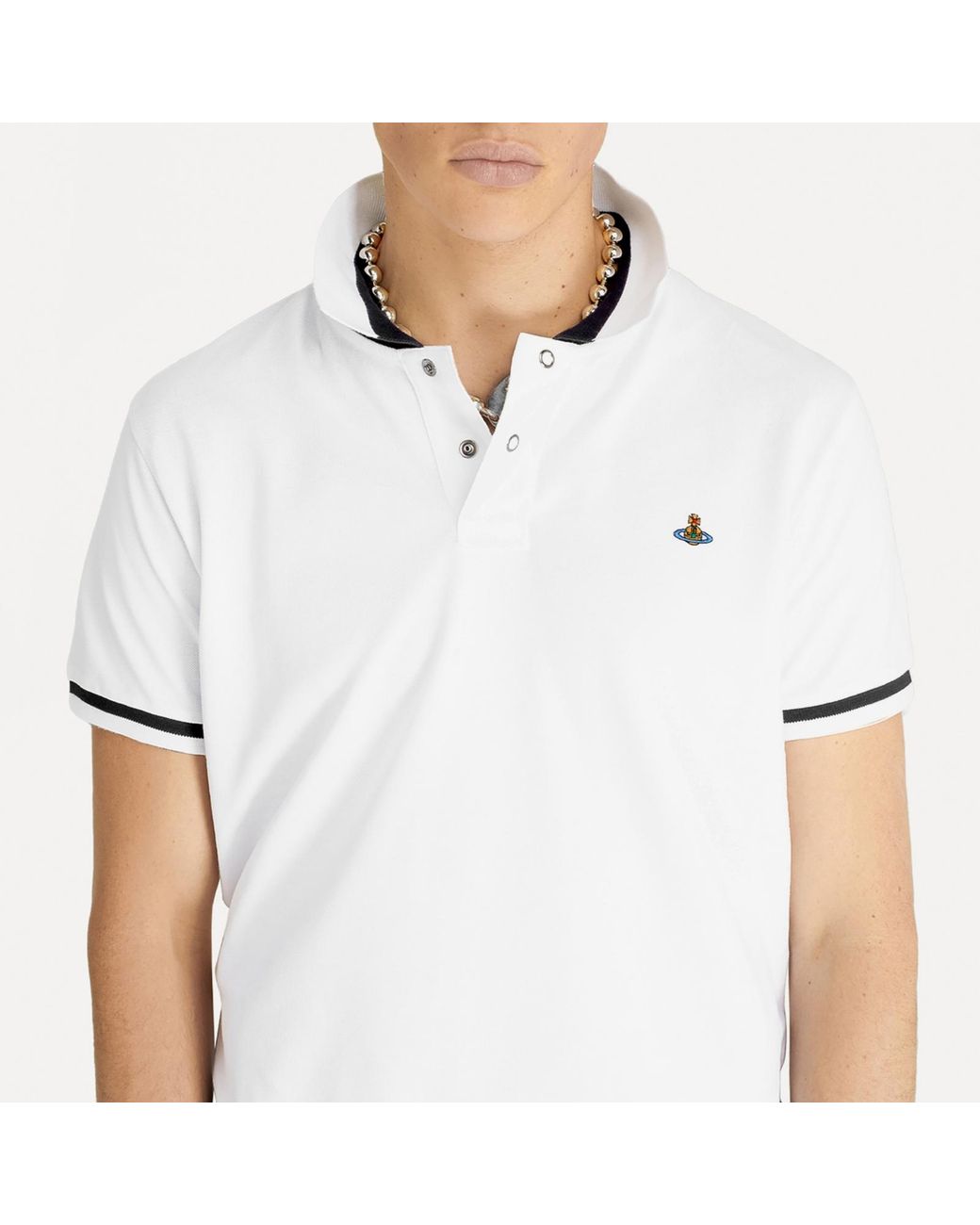 Vivienne Westwood Classic Cotton-Piqué Polo Shirt in White Vivienne Westwood Classic Cotton-Piqué Polo Shirt in White