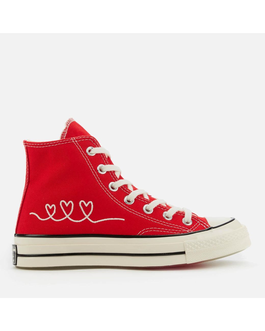 Converse Canvas Chuck 70 Love Thread Hi-top Trainers in Red | Lyst