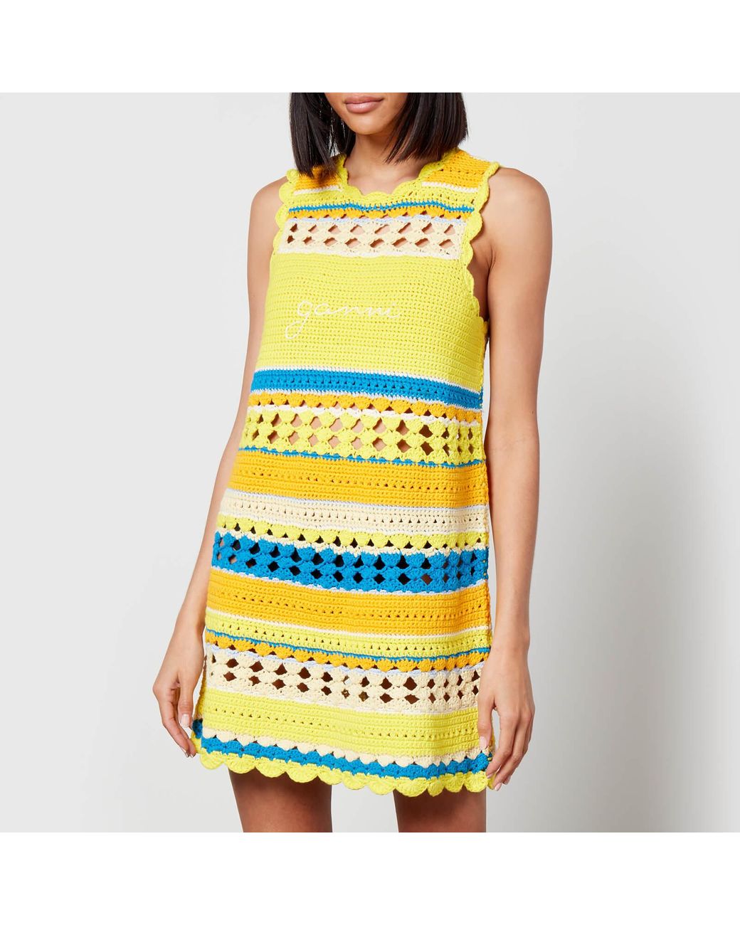 GANNI☆Crocheted Organic Cotton Tunic チュニック【UK発】 Ganni x Coggles Crocheted Organic Cotton Tunic - XXS | Coggles