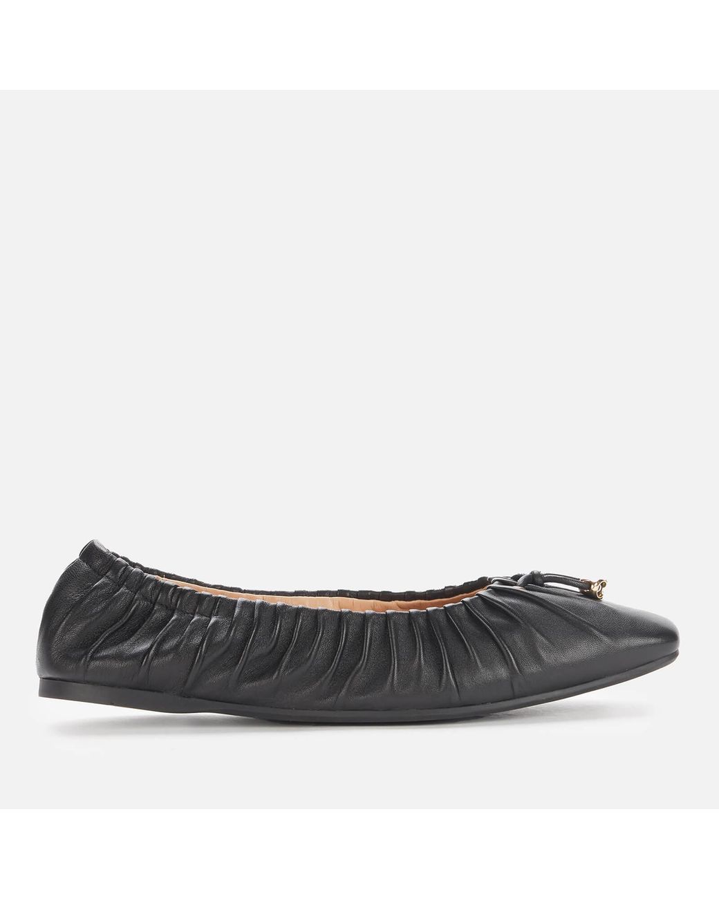 COACH Eleanor Leather Ballet Flats in Black Lyst UK