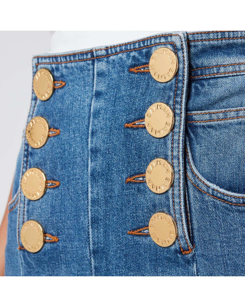 Balmain Denim High Waist 8 Button 