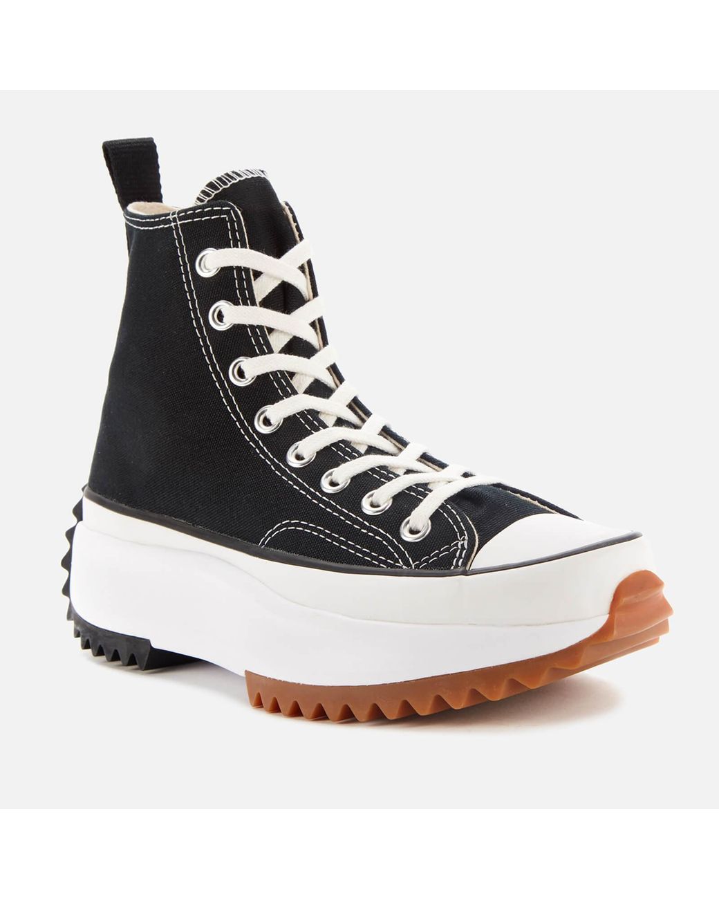 tênis converse run star hike hi foundational canvas black white