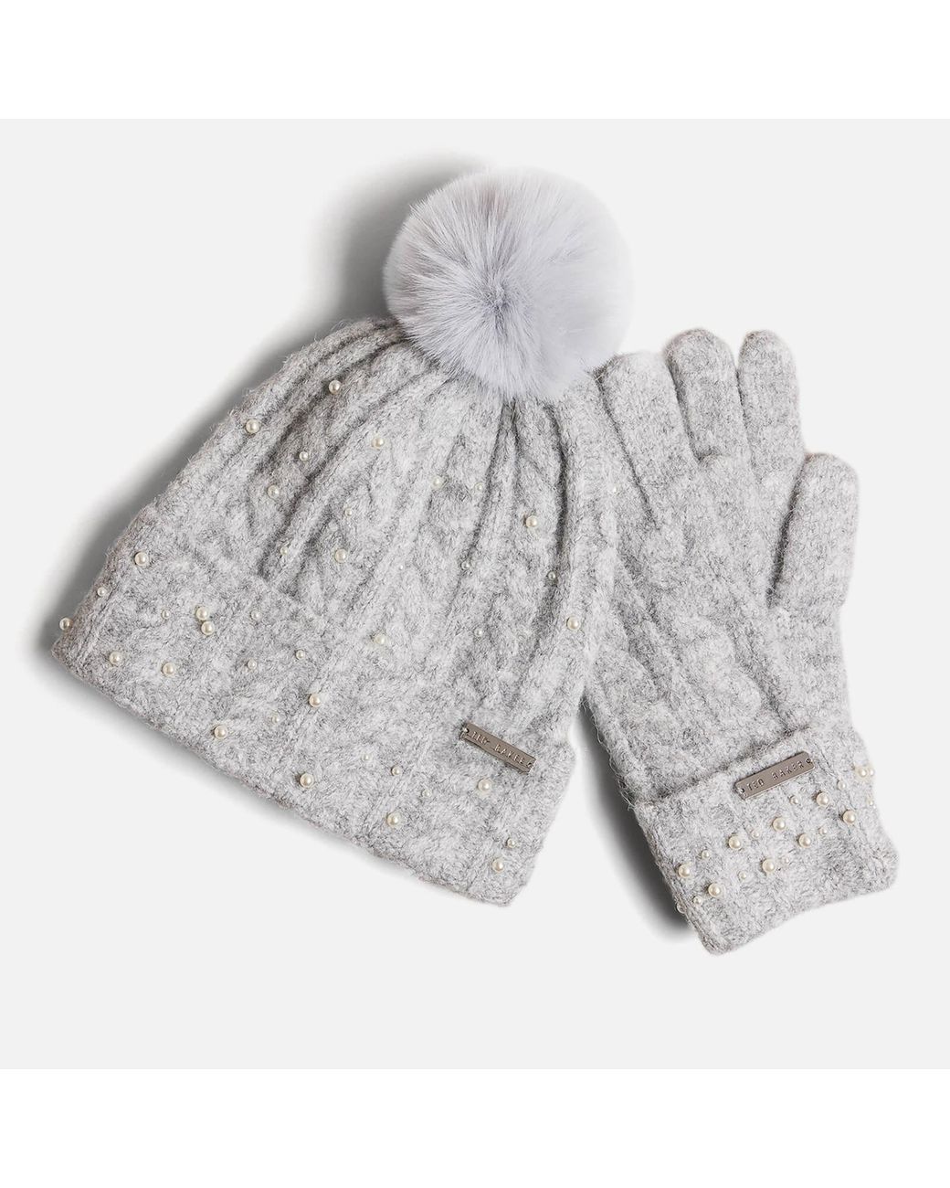Ted Baker Kerriie Hat And Gloves Set in Grey Lyst UK