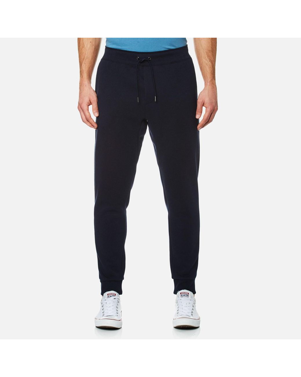 Polo Ralph Lauren Cotton Double Knitted Joggers in Blue for Men - Lyst