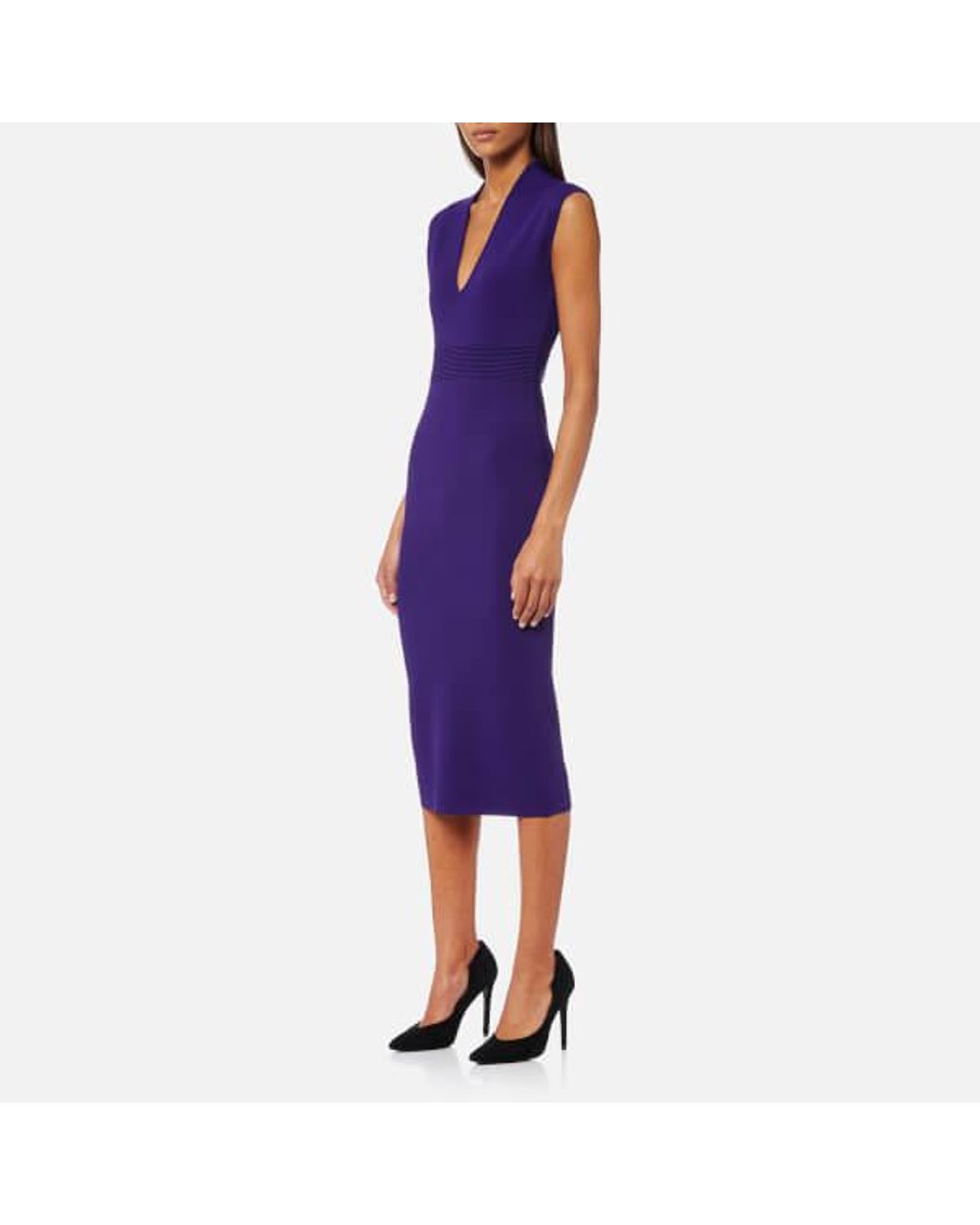 MICHAEL Michael Kors Women s V Neck Midi Dress in Purple Lyst