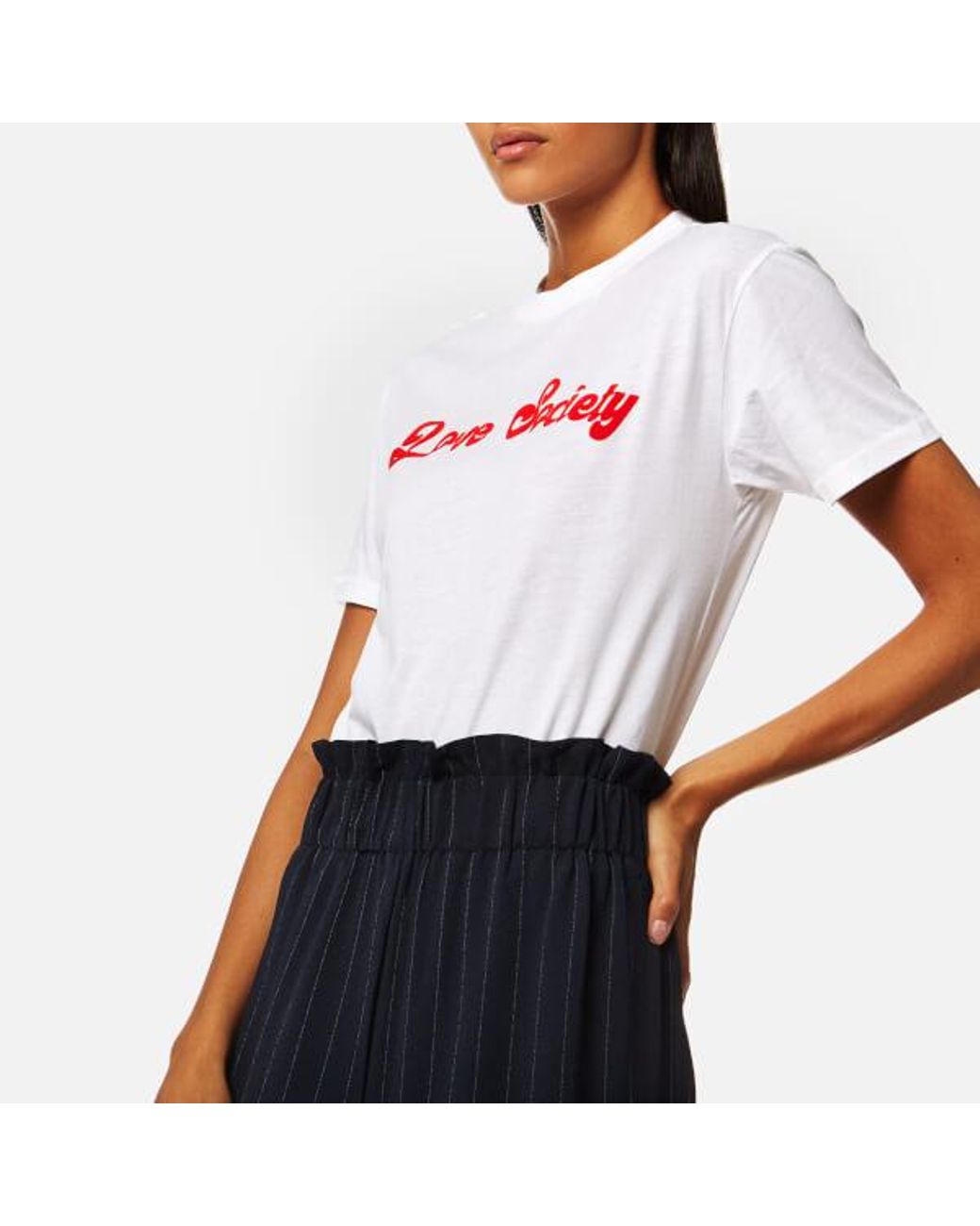 Ganni Women's Harway Love Society Tshirt in White | Lyst Australia