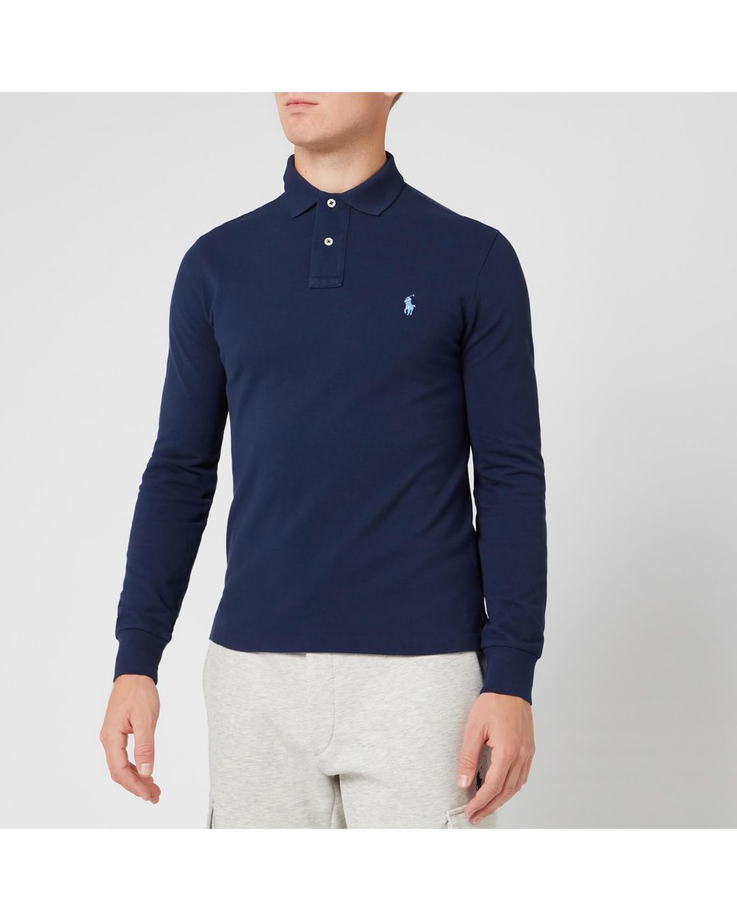 Polo Ralph Lauren Men's Slim Fit Long Sleeve Polo Shirt in Blue for Men |  Lyst Canada