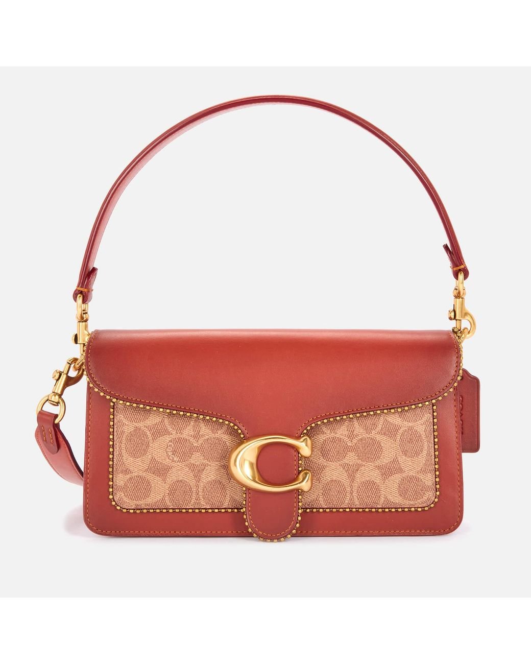 COACH Leather Signature Beadchain Tabby Shoulder Bag 26 in Brown Lyst