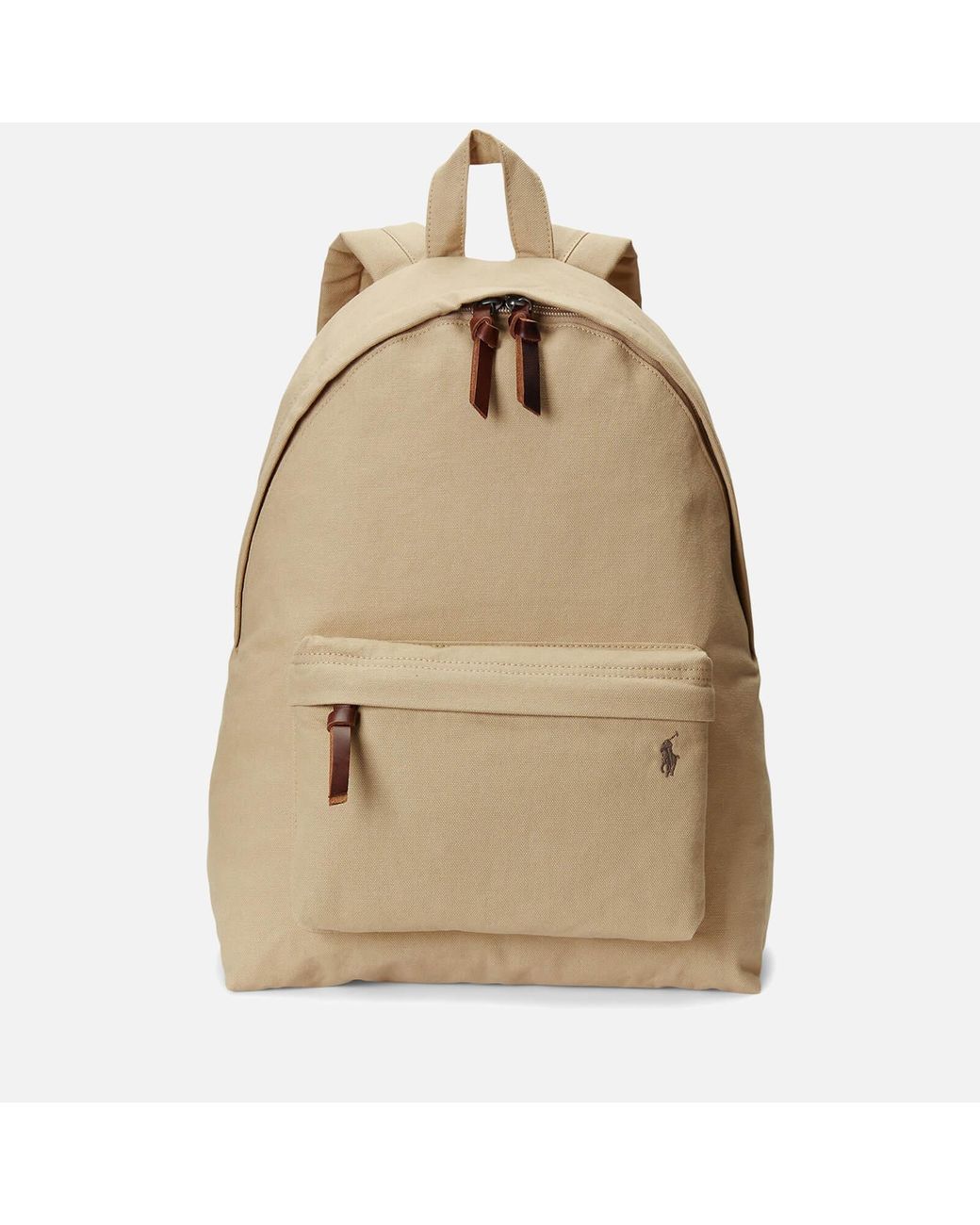 Polo Ralph Lauren Logopatched Canvas Backpack in Natural for Men Lyst