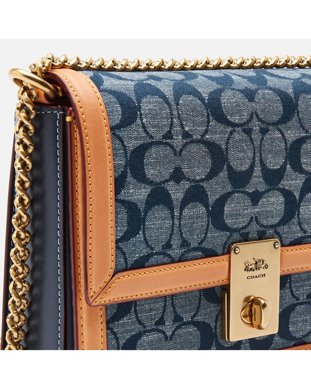 COACH Signature Chambray Hutton Shoulder Bag in Blue Lyst Australia