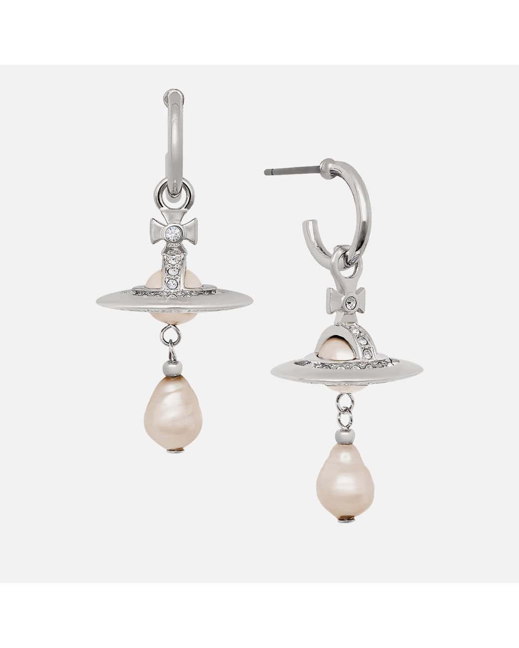 Vivienne Westwood Aleksa Silver-tone, Crystal And Pearl Earrings in White |  Lyst Canada