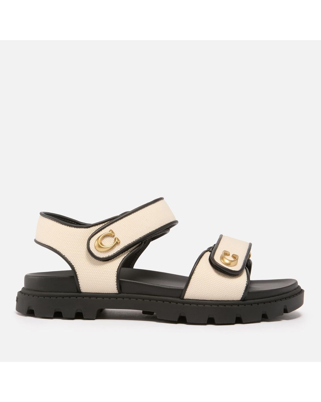 COACH Brynn Canvas Sandals in Brown | Lyst