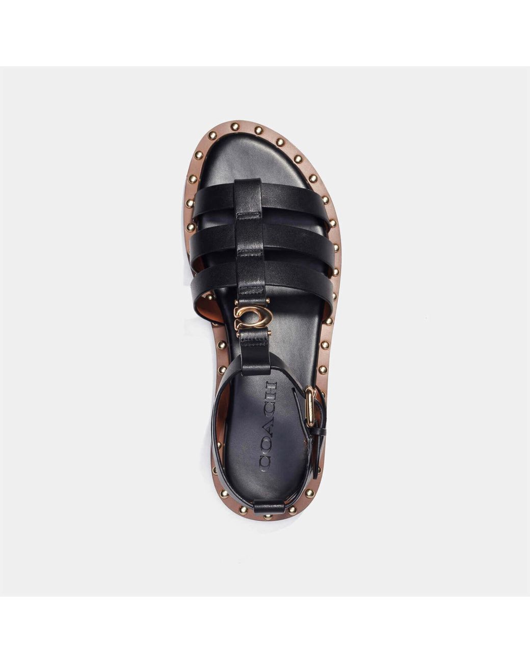 COACH Giselle Leather Sandals in Black 