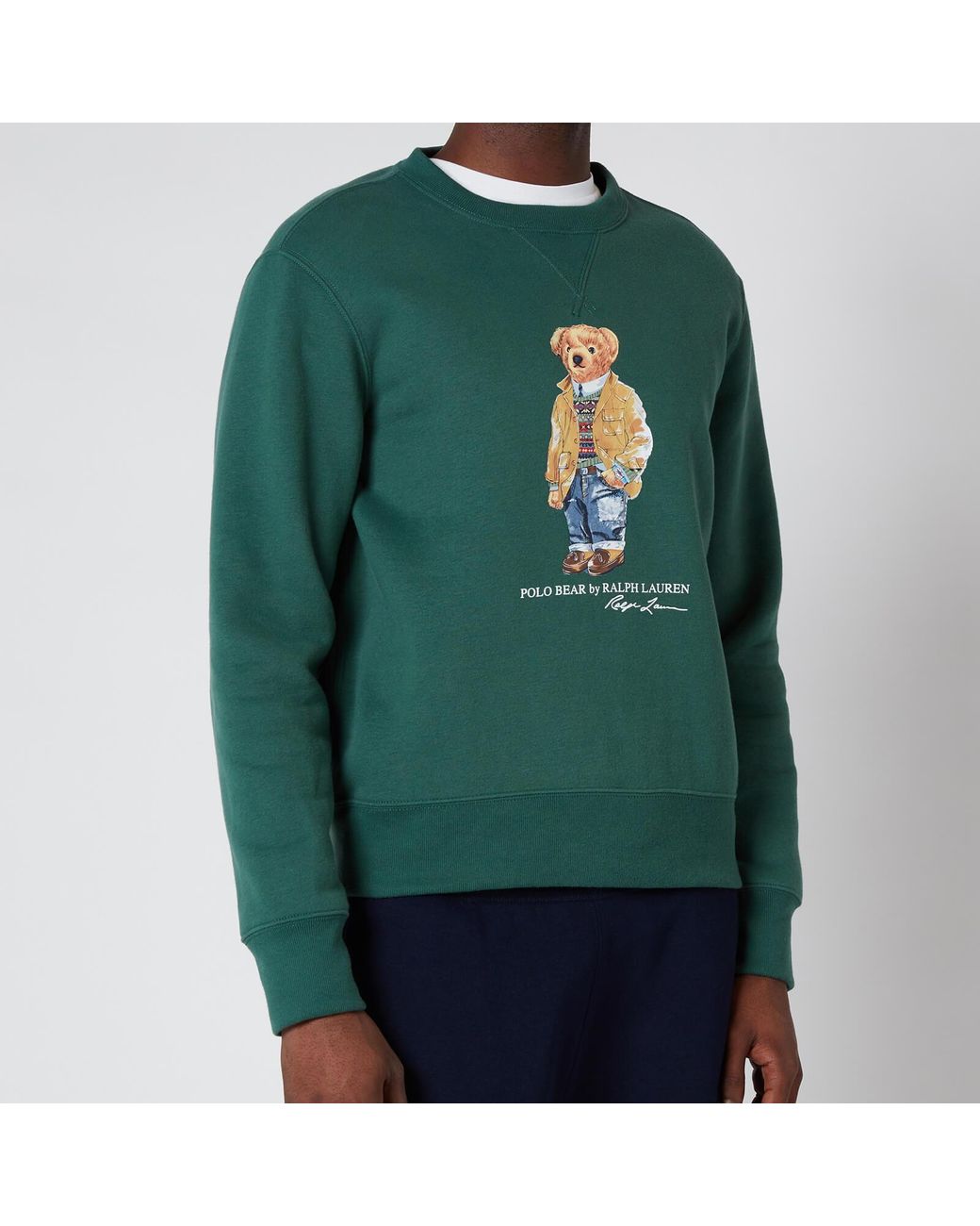 Polo Ralph Lauren Magic Fleece Polo Bear Sweatshirt in Green for Men - Lyst