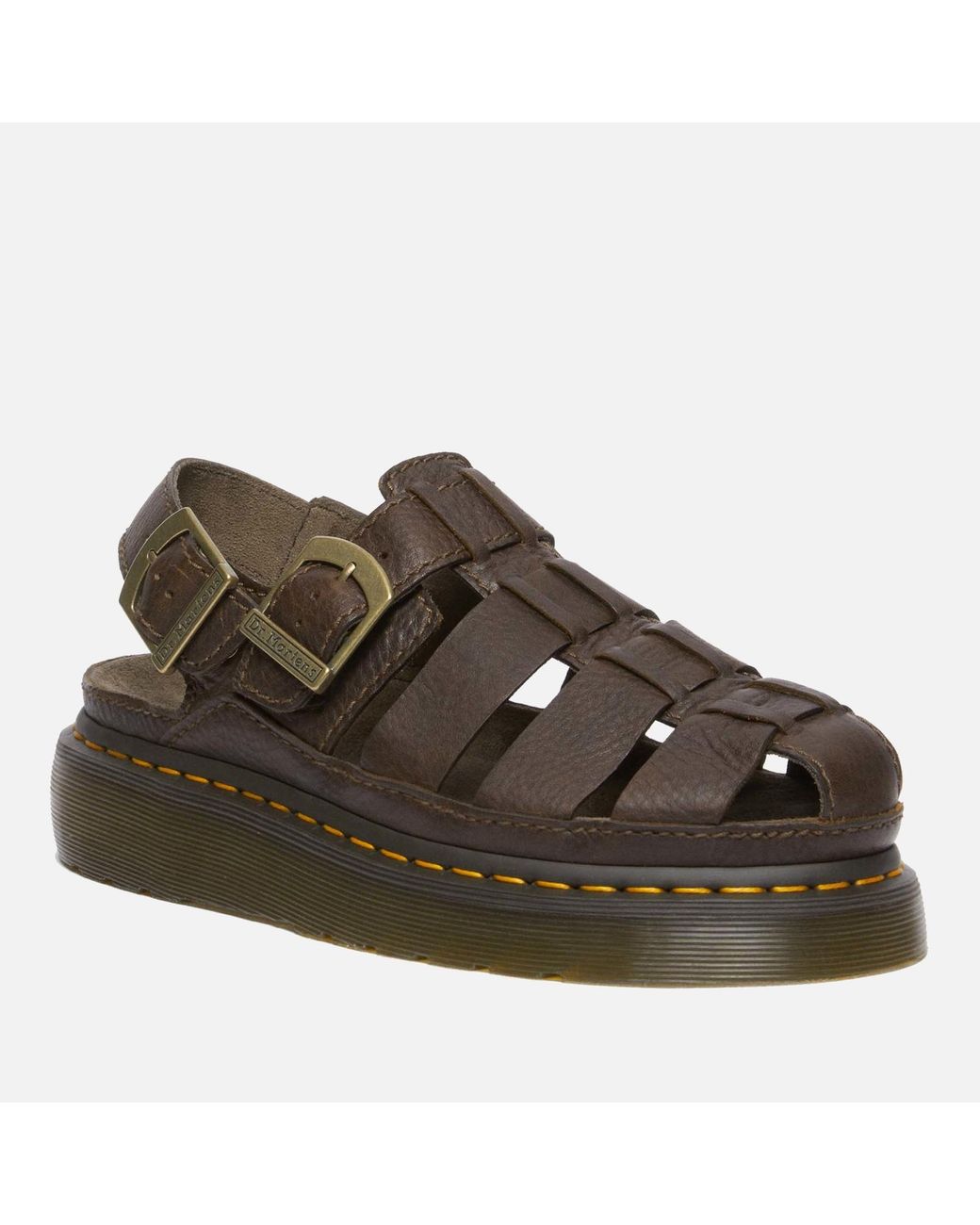 Dr. Martens Archive Fisherman Leather Sandals in Brown Lyst UK