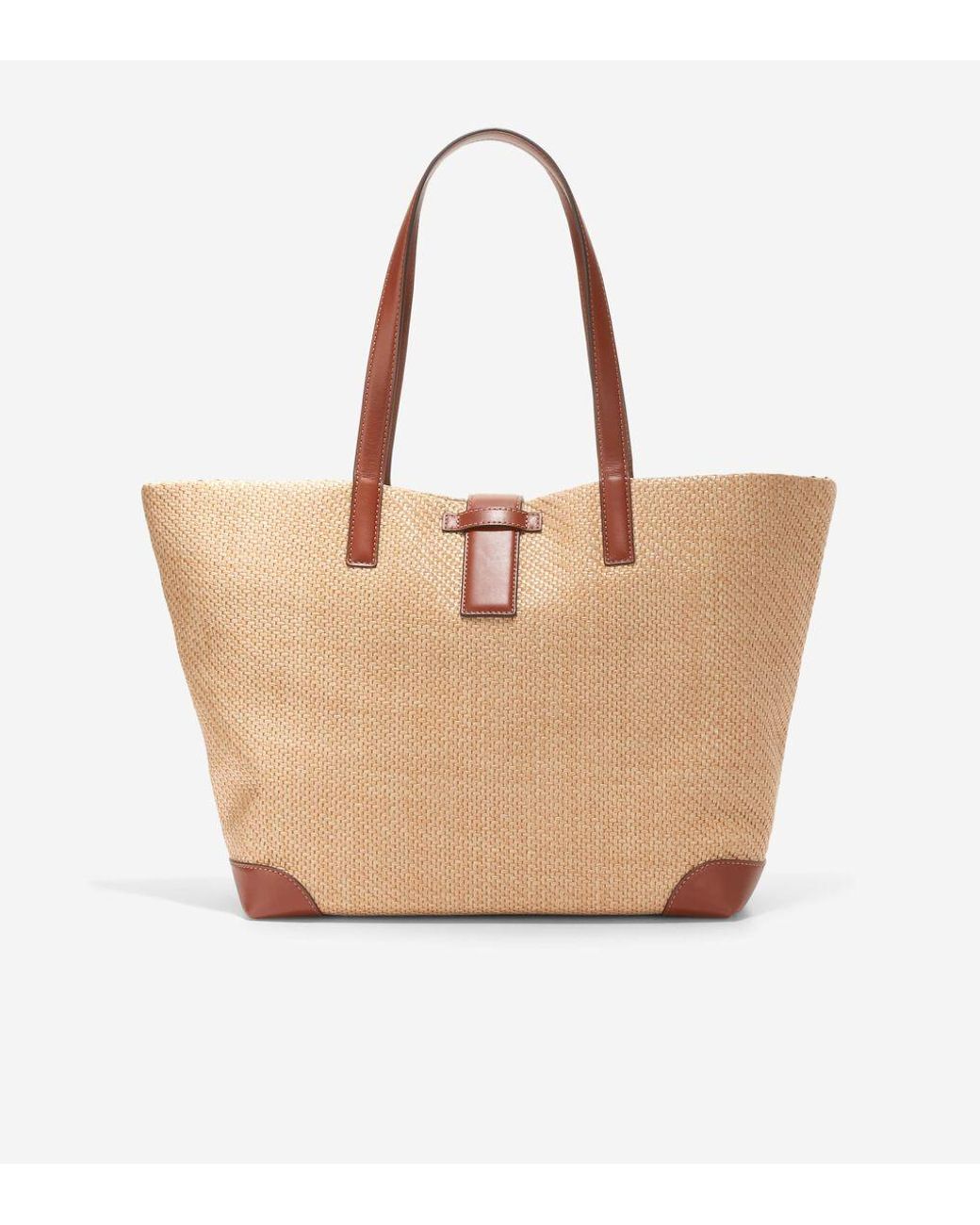【Cole Haan】Women's Montecito Medium Straw Tote Bag Women's Montecito Medium Straw Tote Bag in Beige Or Khaki