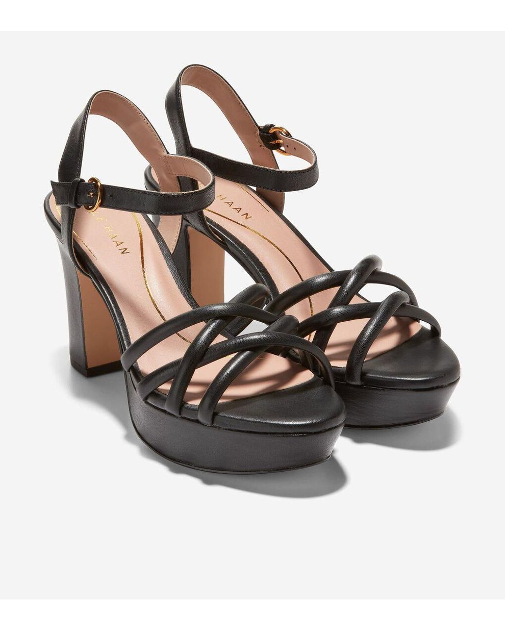 Cole Haan Women's Josie Block Heel Sandal (65mm) Heeled, Black Leather,  Size 8.0 - Walmart.com