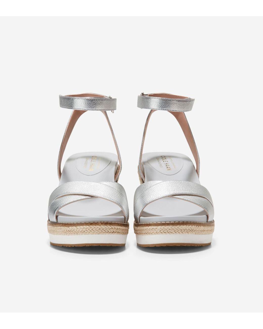 Cole Haan Wedge Sandals Shoes Gold Tan 9 | eBay