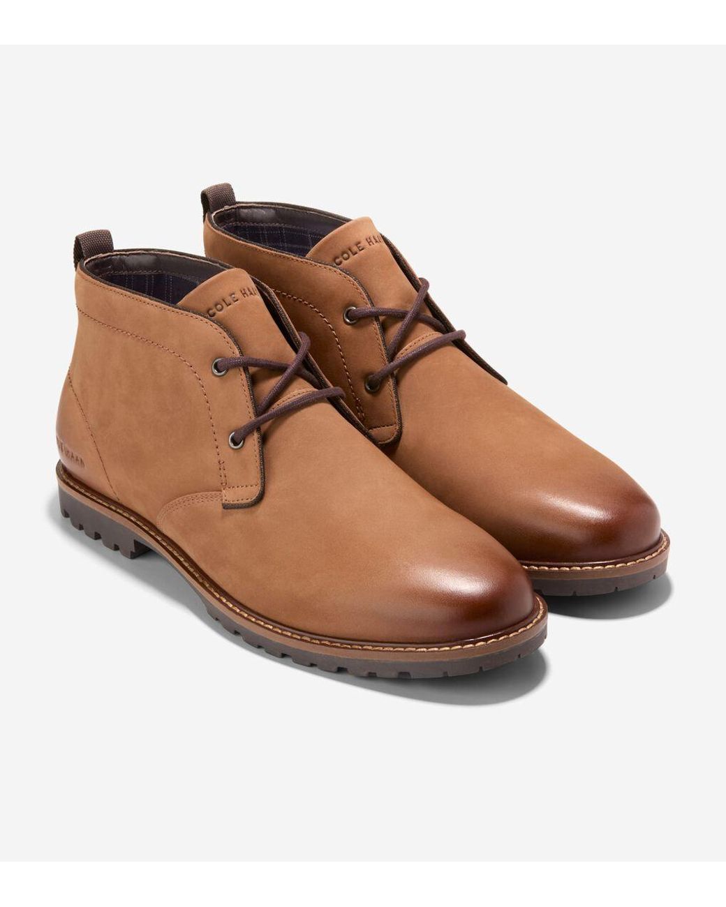 Cole Haan Men Midland Lug Chukka Boots Sz 9.5  Nubuck Golden Brown Lace‎ Up City Men main image 4