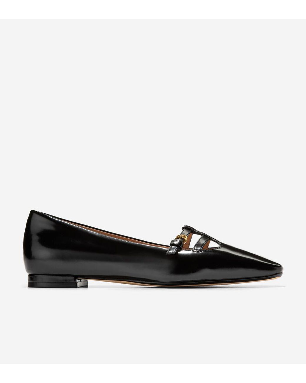 【Cole Haan】Women's Brigid T-Strap Ballet Flats Cole Haan Brigid Patent Leather T-Strap Mary Jane Ballet
