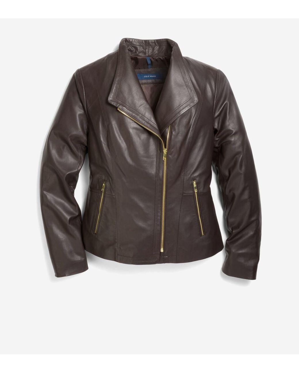 Cole haan asymmetrical leather jacket outlet
