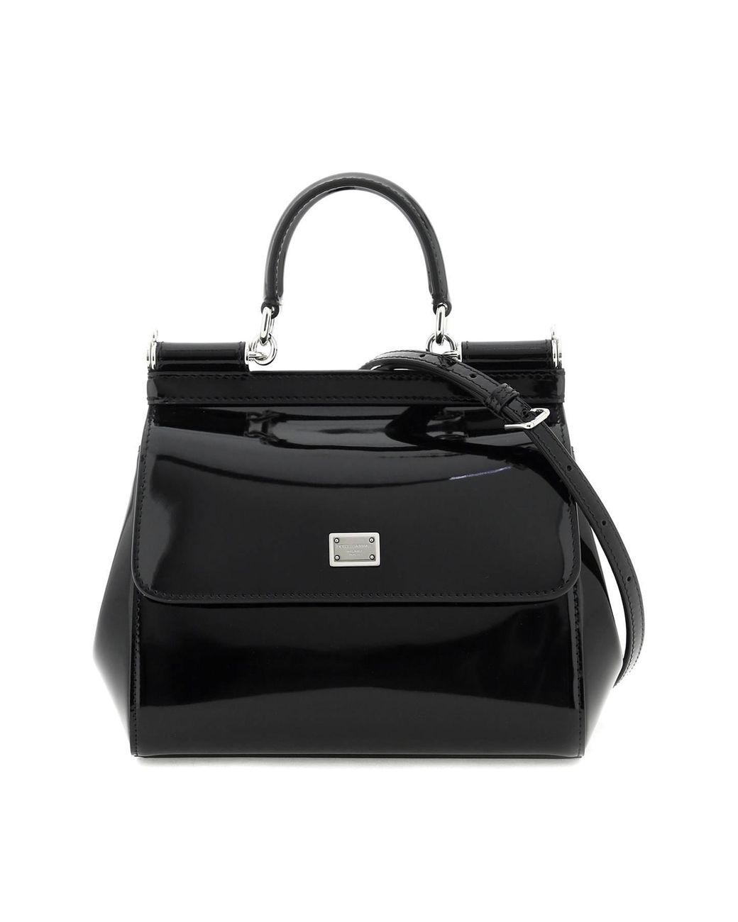 Dolce & Gabbana Patent Leather 'sicily' Handbag in Black | Lyst