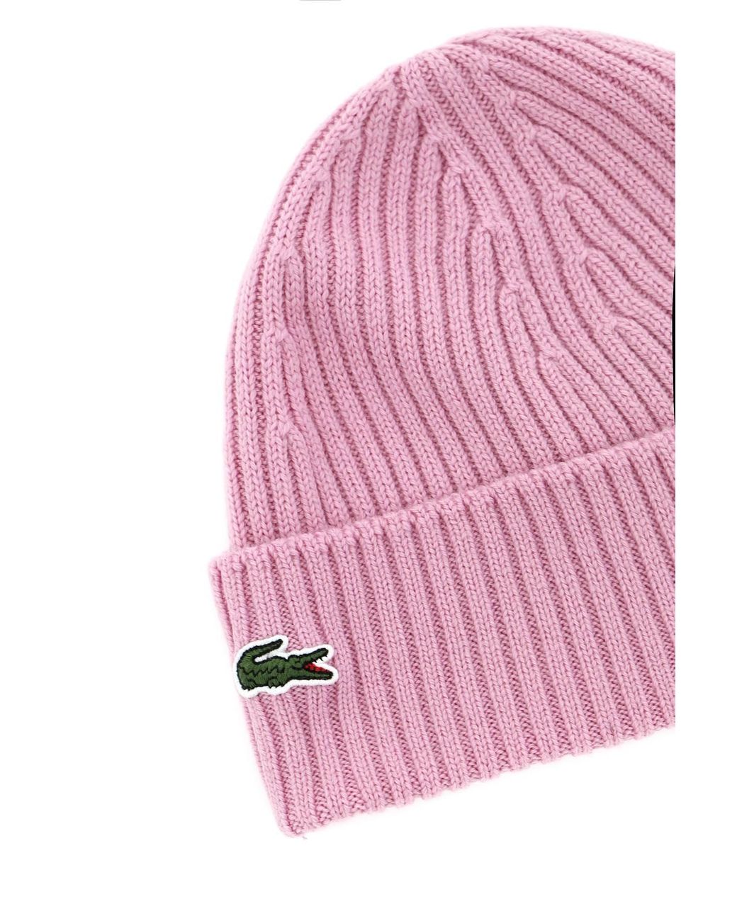 Lacoste Wool Beanie Hat in Pink for Men | Lyst Canada