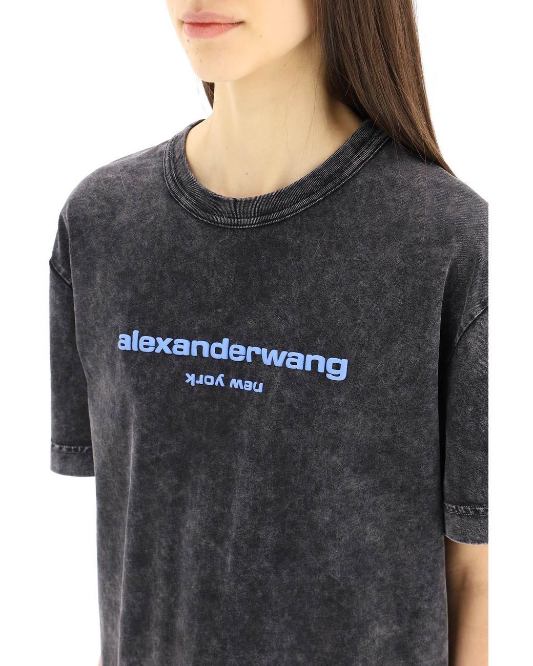 Alexander Wang Acid Wash T-shirt With Logo | Lyst
