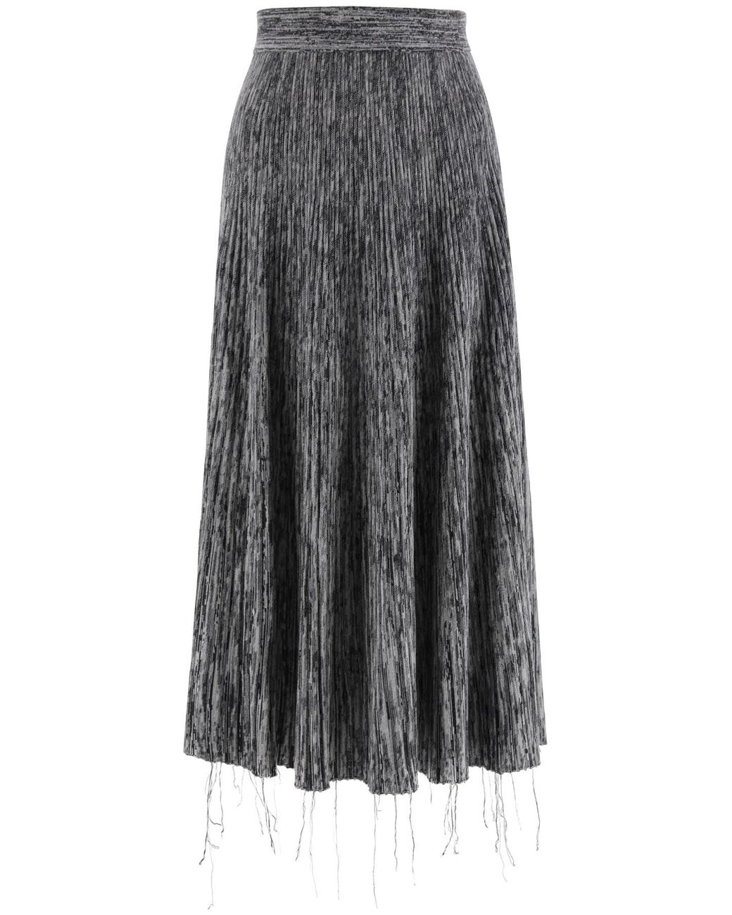 Marni Long Knit Skirt in Grey,Black (Gray) Lyst