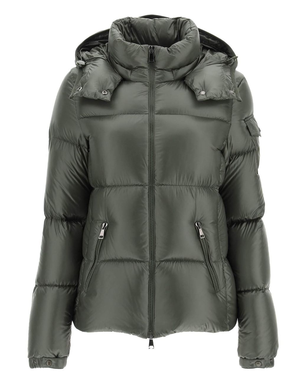 Moncler Synthetic 'fourmine' Short Down Jacket in Green | Lyst