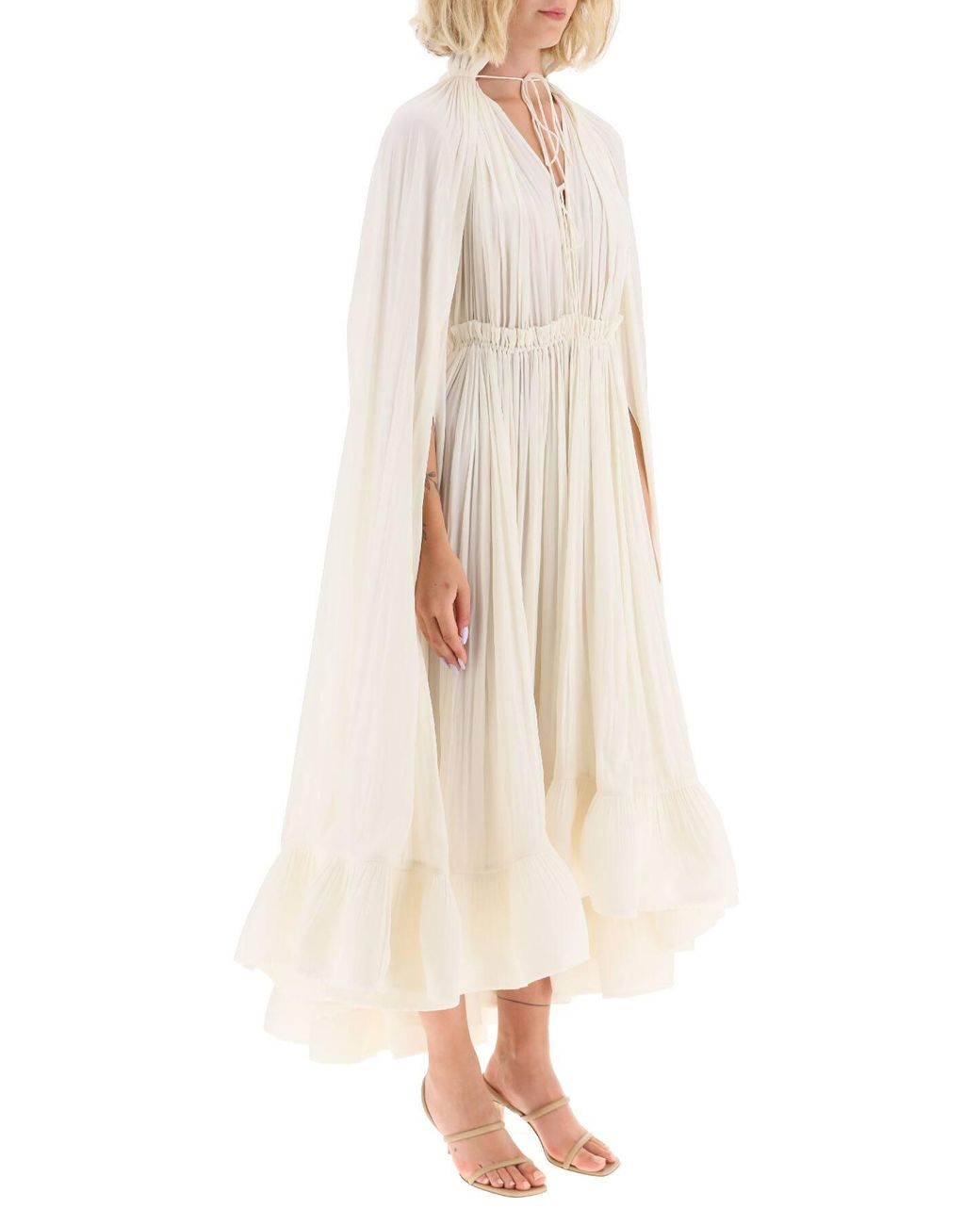 Lanvin Cape Style Ruffled Dress in 