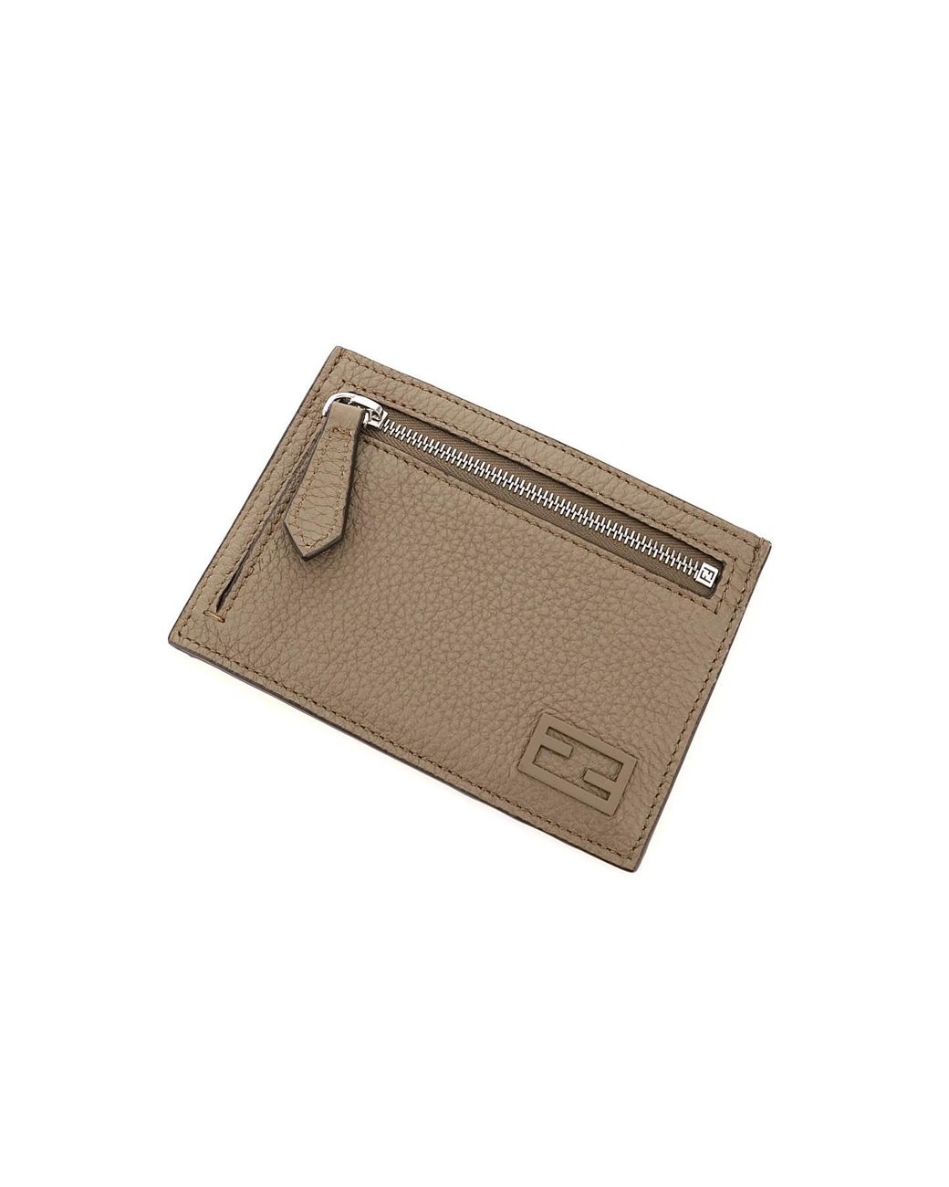 Fendi Cuoio Romano Leather Zipped Card Holder for Men | Lyst