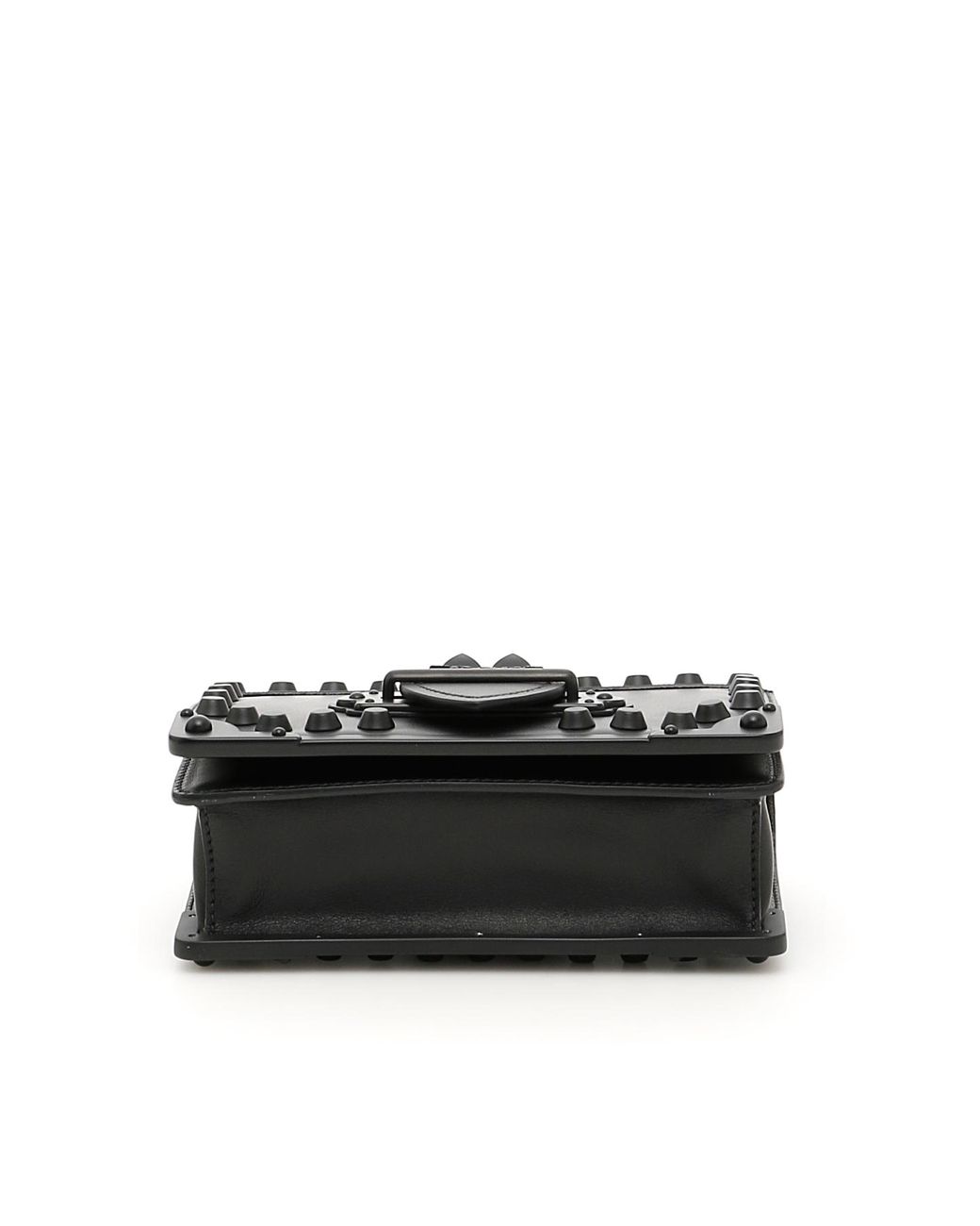 Prada Studded Cahier Bag in Black | Lyst