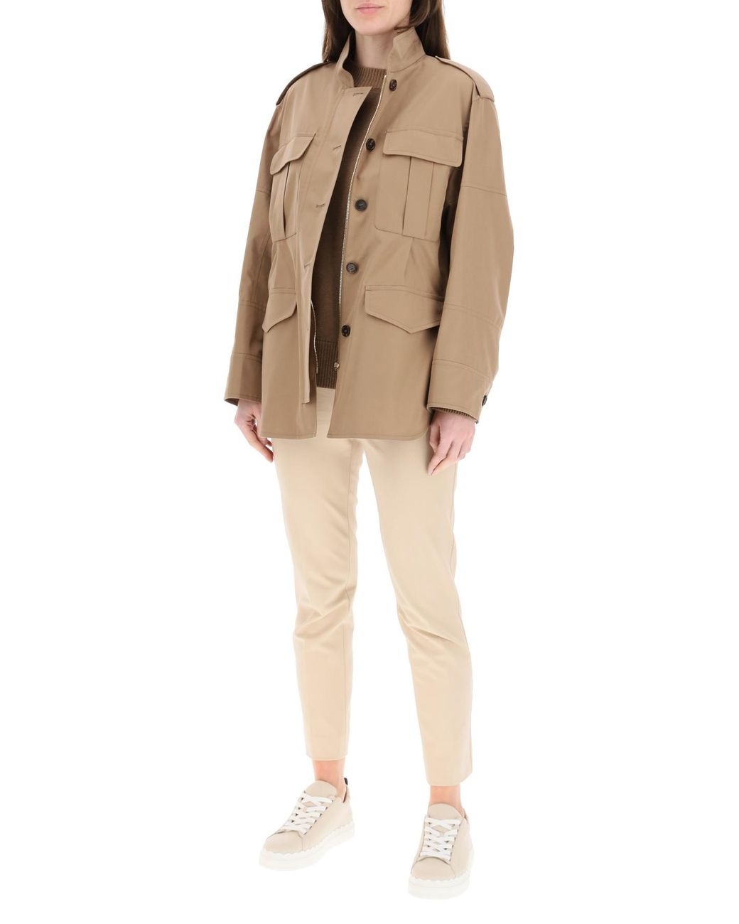 Max Mara Karim Jacket In Anti-drop Cotton in Brown | Lyst